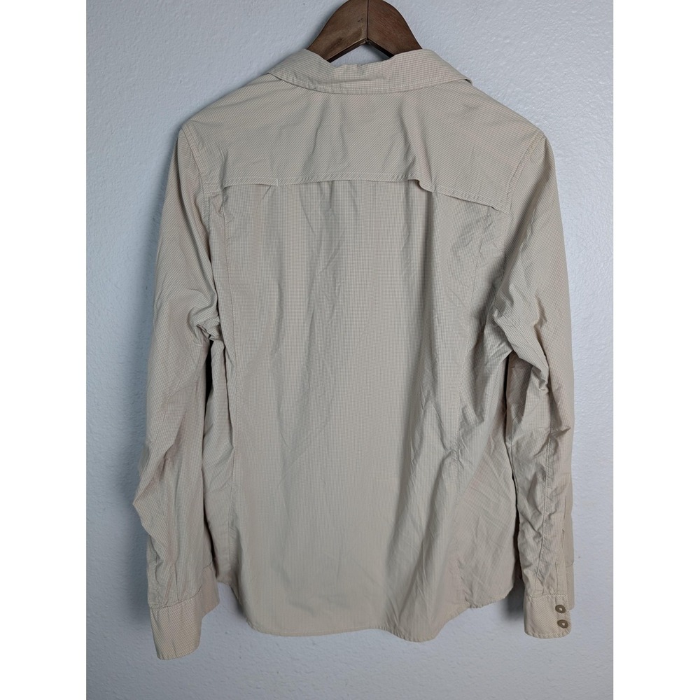 The North Face Shirt Womens XL Beige‎ Check Long Sleeve Button Travel Top - Picture 10 of 10